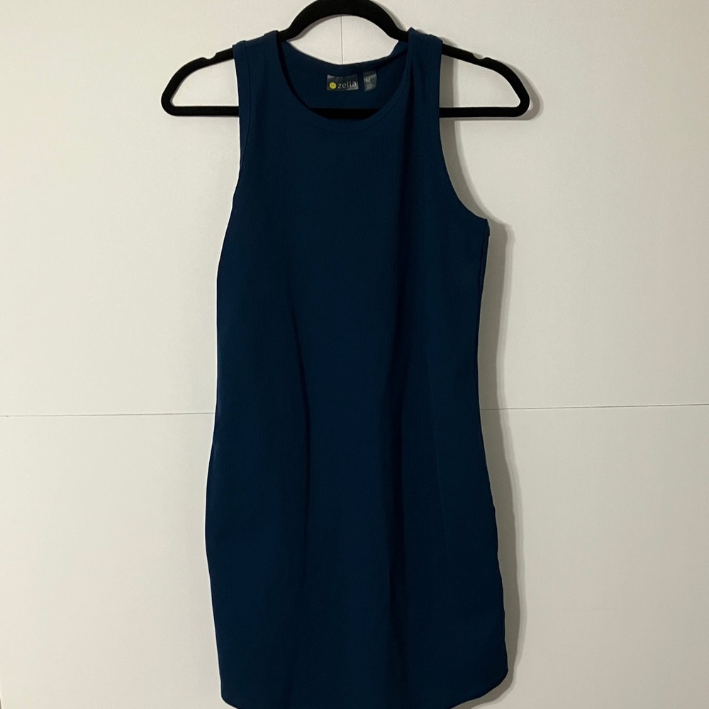 Zella Woman’s Medium Ribbed Tank Dress Blue